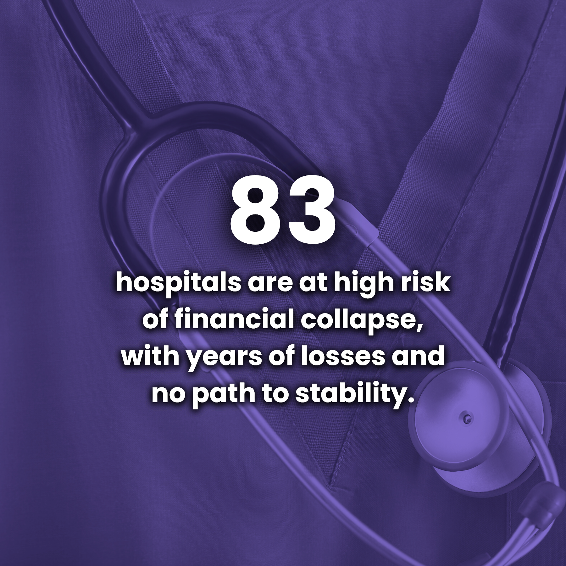 83 hospitals are at high risk of financial collapse, with years of losses and no path to stability.