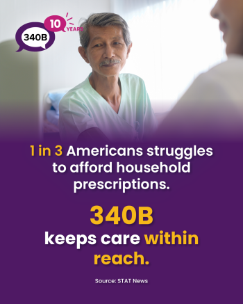 1 in 3 Americans struggles to afford household prescriptions. 340B keeps care within reach.