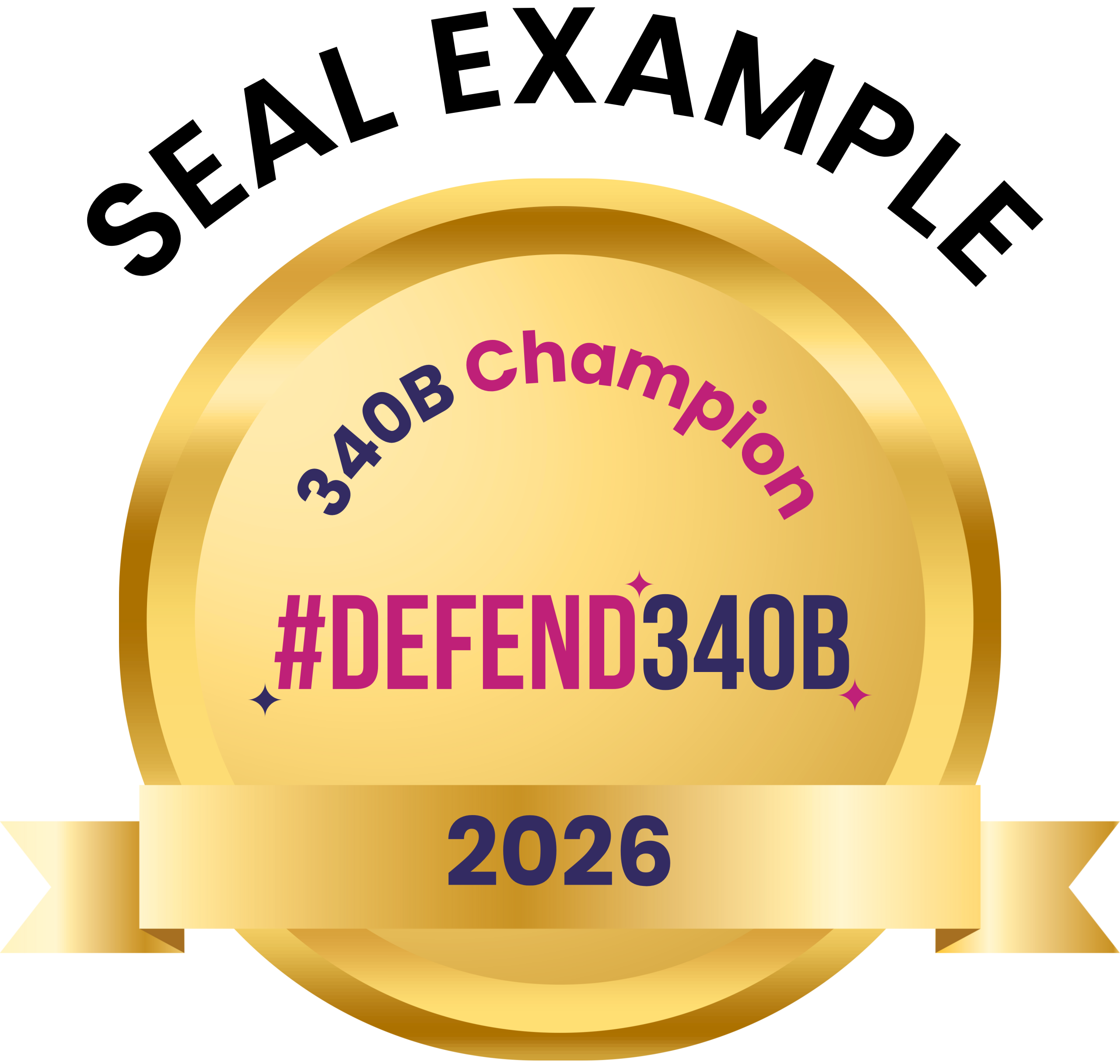 An example of the 340B Champion Badge