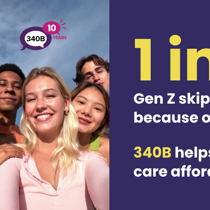 1 in 4 Gen Z skip the doctor because of cost. 340B keeps care affordable WIDE 1 in 4 Gen Z skip the doctor because of cost. 340B keeps care affordable.