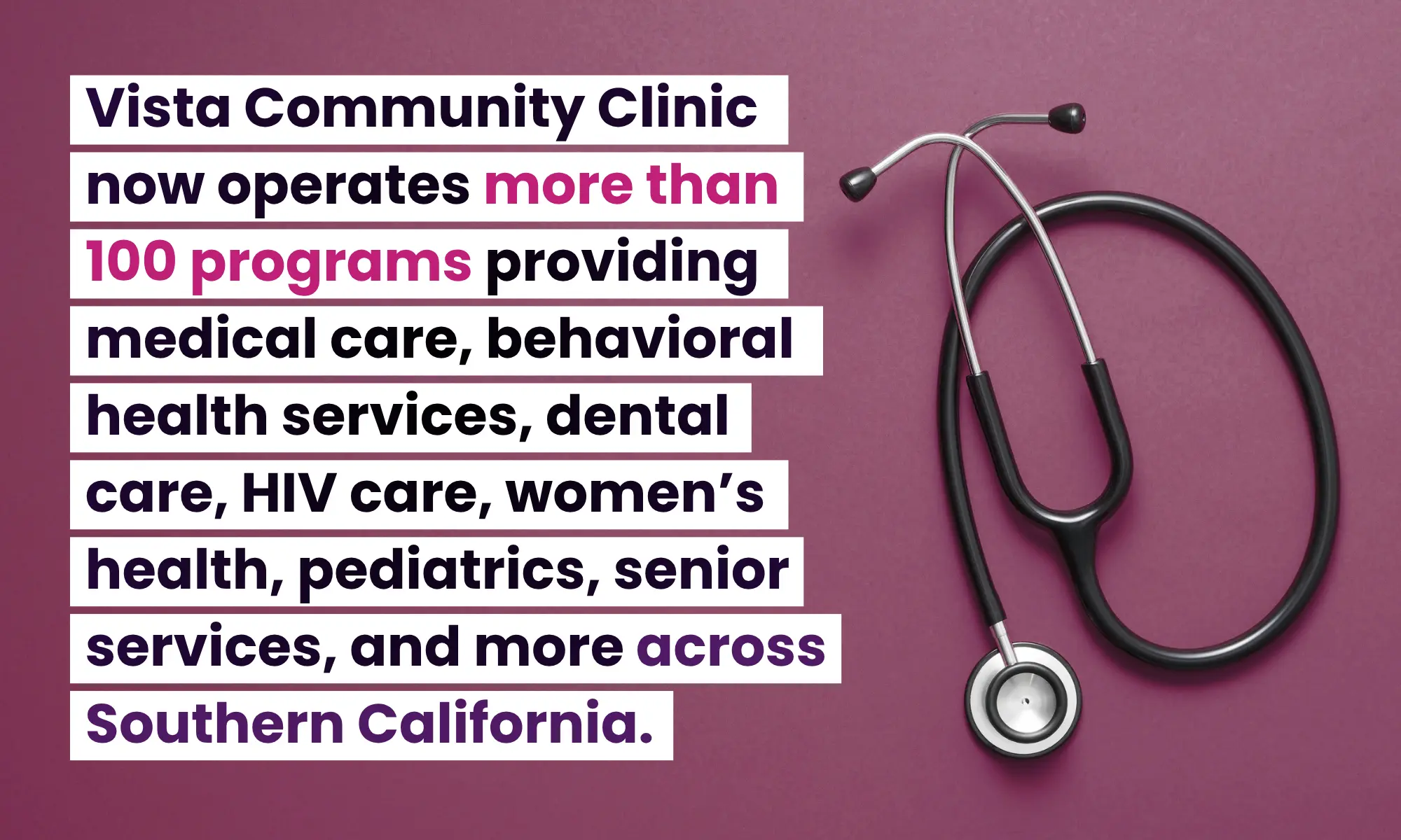 VCC now operates more than 100 programs